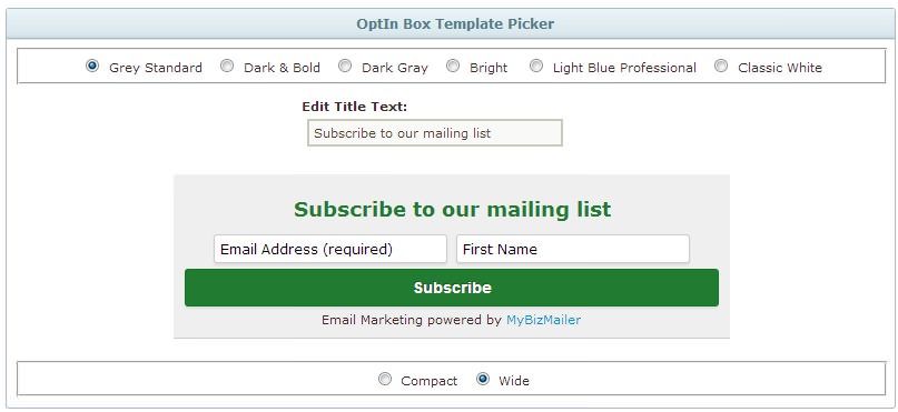 New Opt-In Form Template Picker