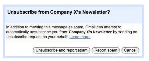 Old Gmail Fast Unsubscribe Feature