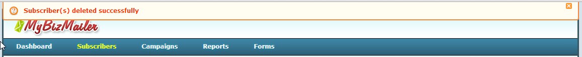 Subscribers Deleted Successfully