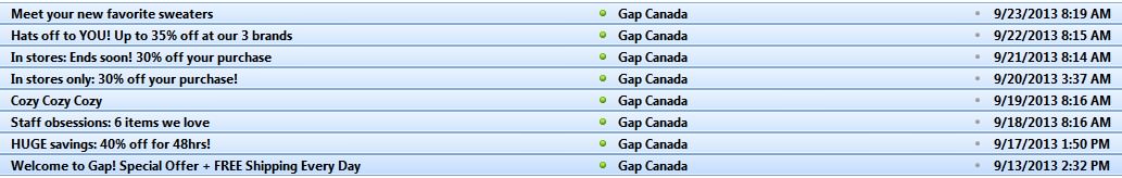 The Gap's Email Marketing Strategy is Jamming Up my inbox